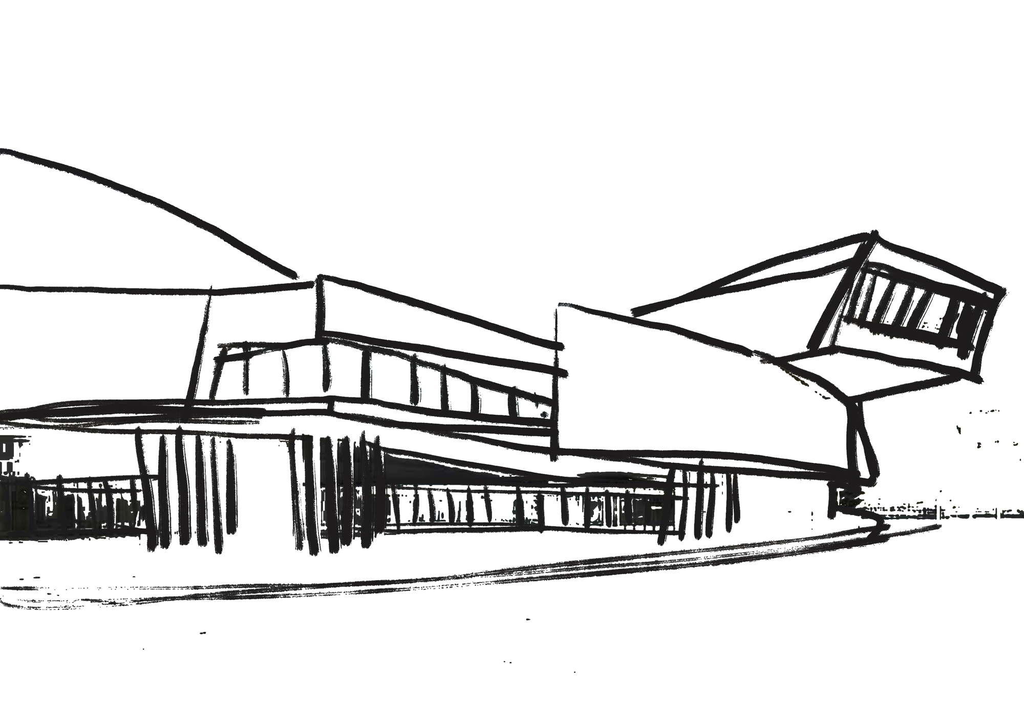 Digital drawings of the MAXXI in Rome